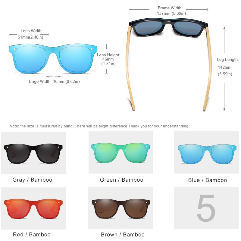 KINGSEVEN 2018 Bamboo Polarized Sunglasses Men Wooden Sun glasses Women Brand Original Wood Glasses Oculos de