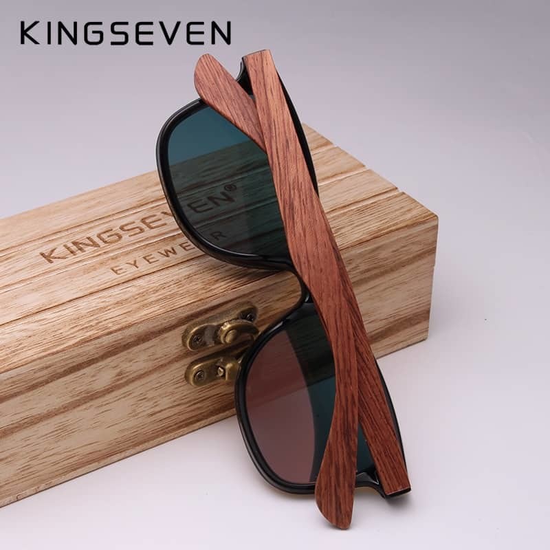 KINGSEVEN 2019 Wood Rimless Polarized Men s Sunglasses Square Frame Sun glasses Women Sun glasses Male 2