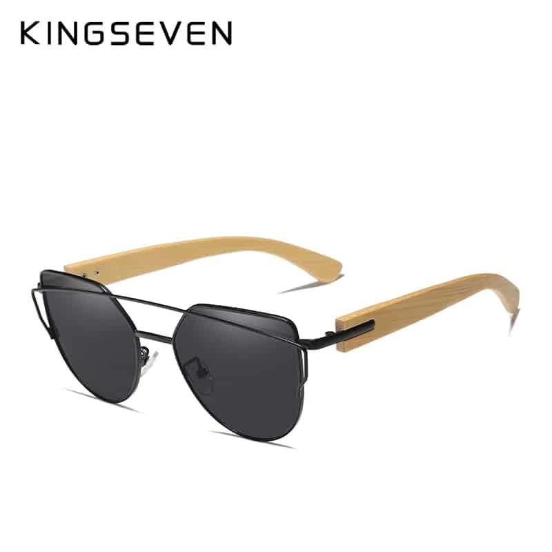 KINGSEVEN 2019 Handmade Wood Sunglasses Men Bamboo Sunglass Women Brand Design Original Wood Glasses Oculos de 5