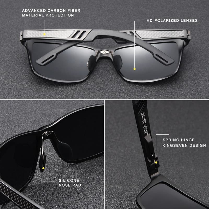 KINGSEVEN 2019 Aluminum Square Men Women Polarized Coating Mirror Sun GlassesEyewear Sunglasses For Men 4