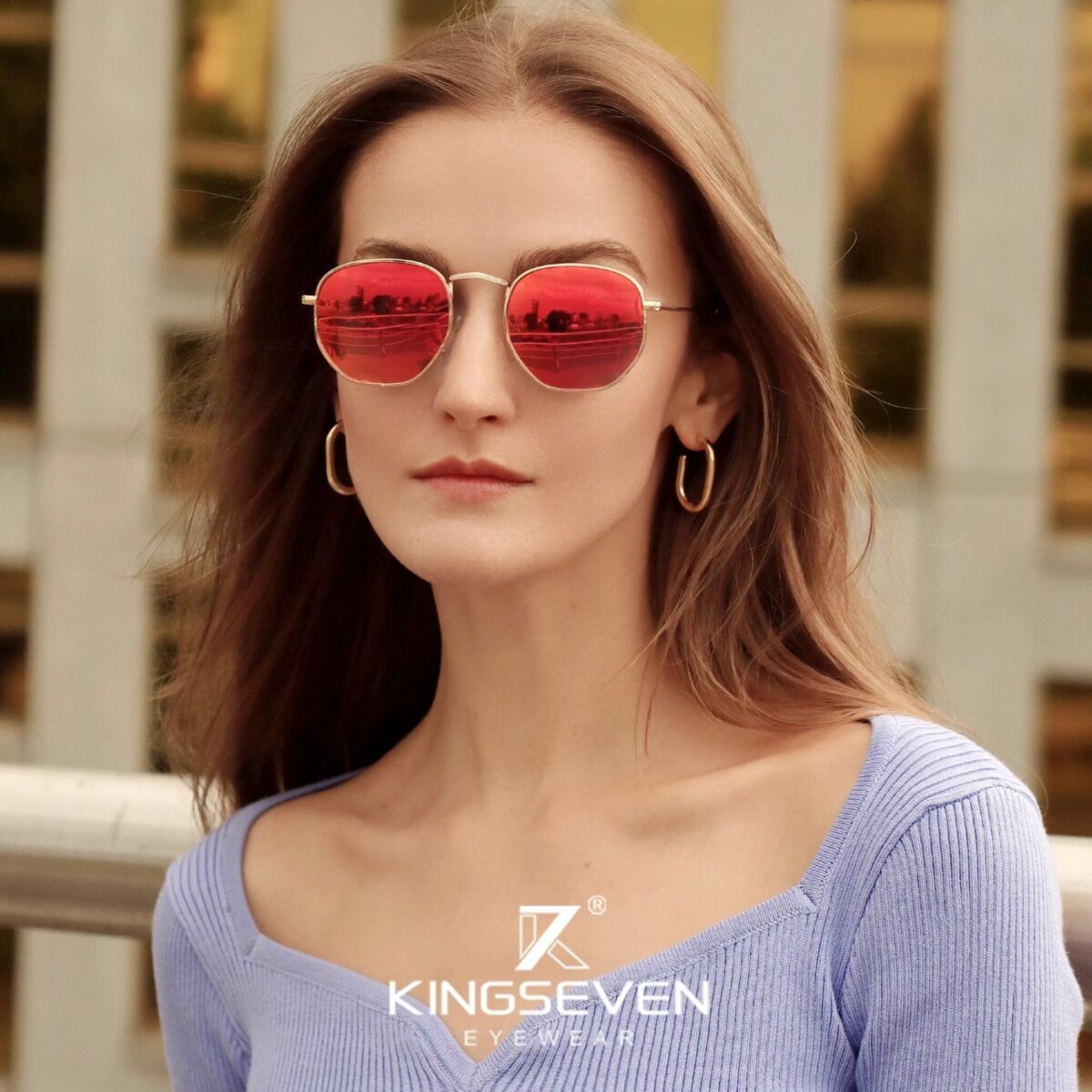 KINGSEVEN Classic Reflective Sunglasses Retro Stainless Steel N7548 – US Only 2