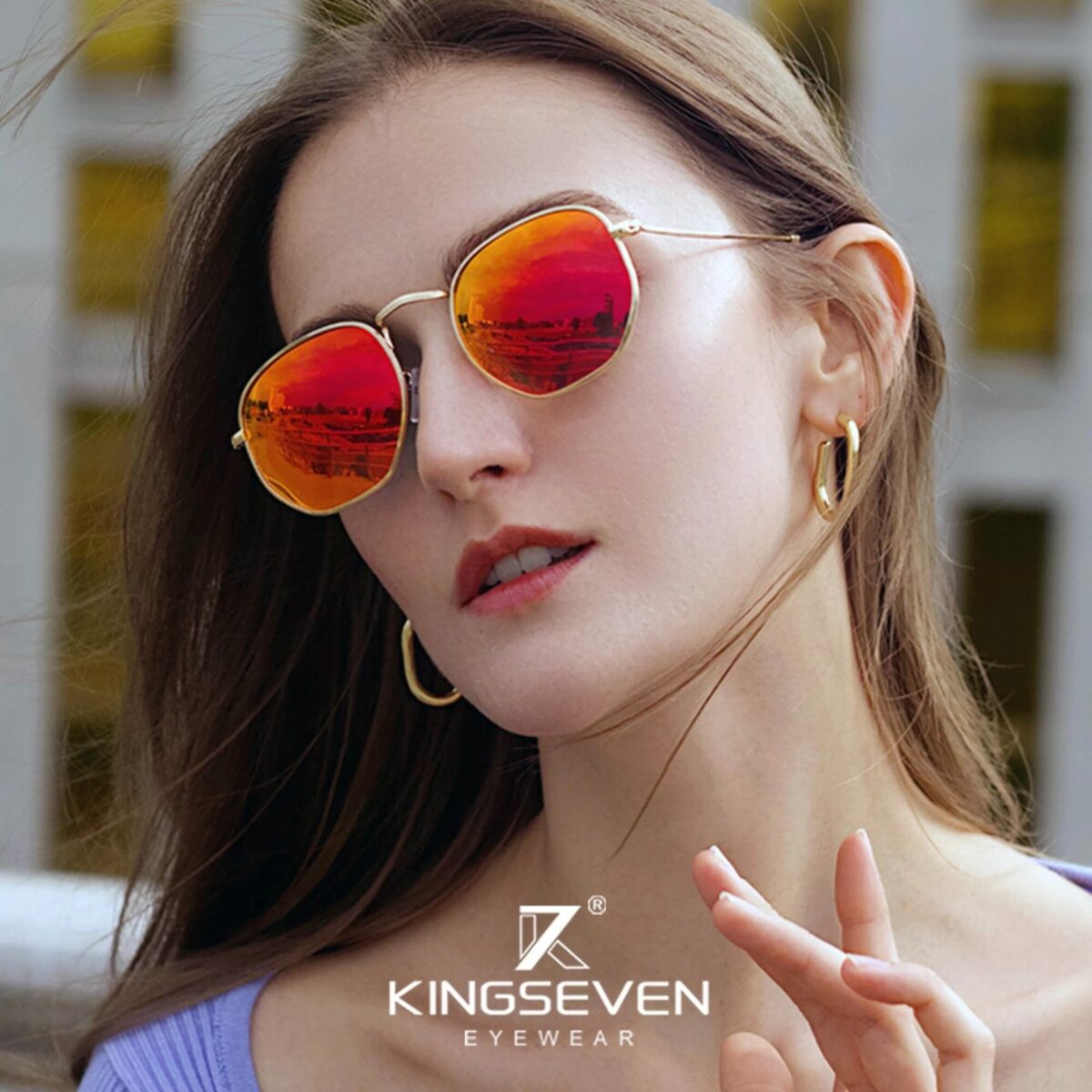KINGSEVEN Classic Reflective Sunglasses Retro Stainless Steel N7548 – US Only 5