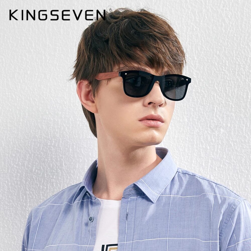 KINGSEVEN Fashion Natural Wooden Sunglasses Men Polarized B5504 – US Only 5